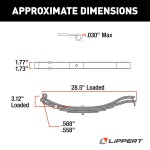 Lippert 28.5" Slipper Leaf Spring for RV Trailer Suspension Lippert replacement slipper leaf spring, 28.5 inches long, 1000 lbs capacity, for RV trailer suspension.