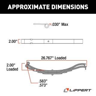 Lippert Replacement Slipper Leaf Spring for RV Trailers Lippert 24 inch replacement slipper leaf spring for RV trailer with 2000 lb capacity