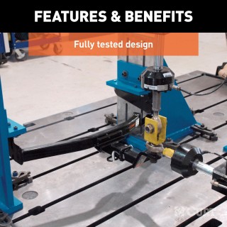 CURT RV Trailer Hitch with Adjustable 3-Piece Frame Design CURT RV hitch installed on a recreational vehicle, ready for towing