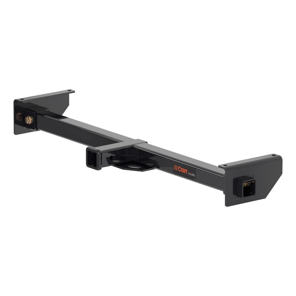 CURT RV Trailer Hitch with Adjustable Design and Durable Finish CURT RV hitch mounted on an RV, showcasing a gloss black finish for towing.