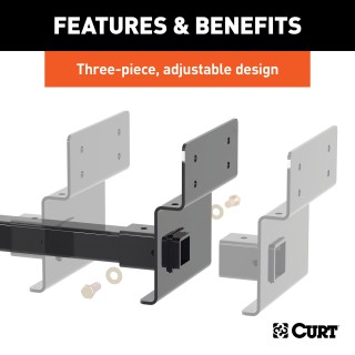 CURT RV Trailer Hitch with 3,500 lbs Capacity for RV Towing CURT RV hitch with 2-inch receiver tube, designed for towing cargo, trailers, or small vehicles behind RVs.