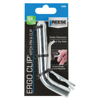 REESE Towpower 5/8 Inch Diameter Pin with Ergonomic Clip REESE Towpower pin with black vinyl grip and unique ergonomic clip for class III/IV towing.