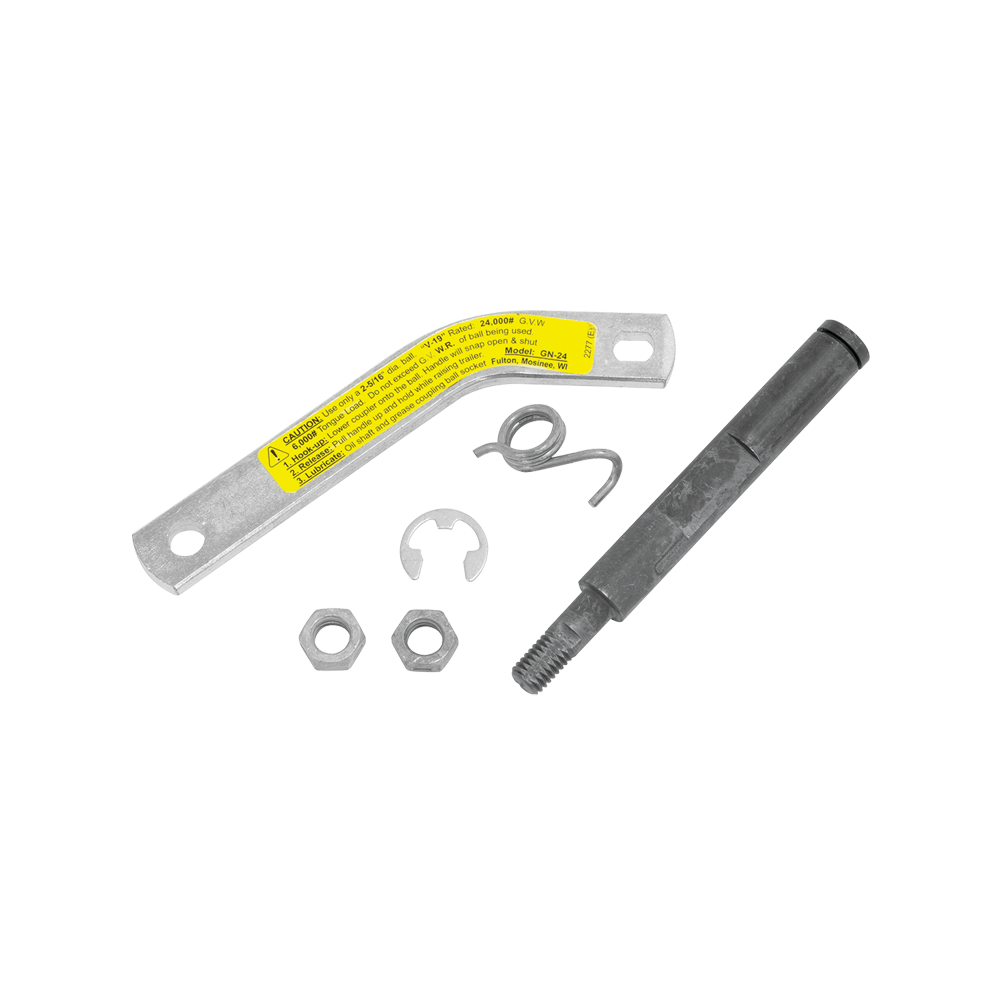 Gooseneck Kit GN24 including torsion spring, locking shaft, and handle for coupler repair