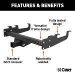 CURT Multi-Fit Trailer Hitch with 15,000 lbs Capacity CURT multi-fit trailer hitch on a truck, rated for 15,000 lbs with 2 inch receiver