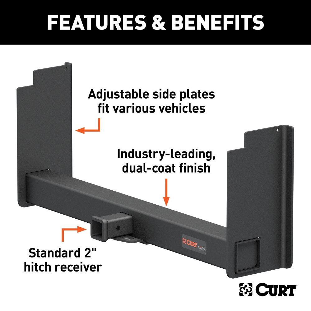 CURT High-Capacity Weld On Trailer Hitch Receiver for Trucks CURT weld on trailer hitch receiver with adjustable frame for trucks and SUVs