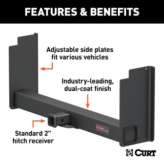 CURT High-Capacity Weld On Trailer Hitch Receiver for Trucks CURT weld on trailer hitch receiver with adjustable frame for trucks and SUVs
