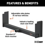 CURT Weld-On Trailer Hitch Receiver for Full-Size Trucks CURT weld on trailer hitch receiver, ideal for full-size trucks, rated class 5, 2-inch hitch, 15,000 lbs GTW.