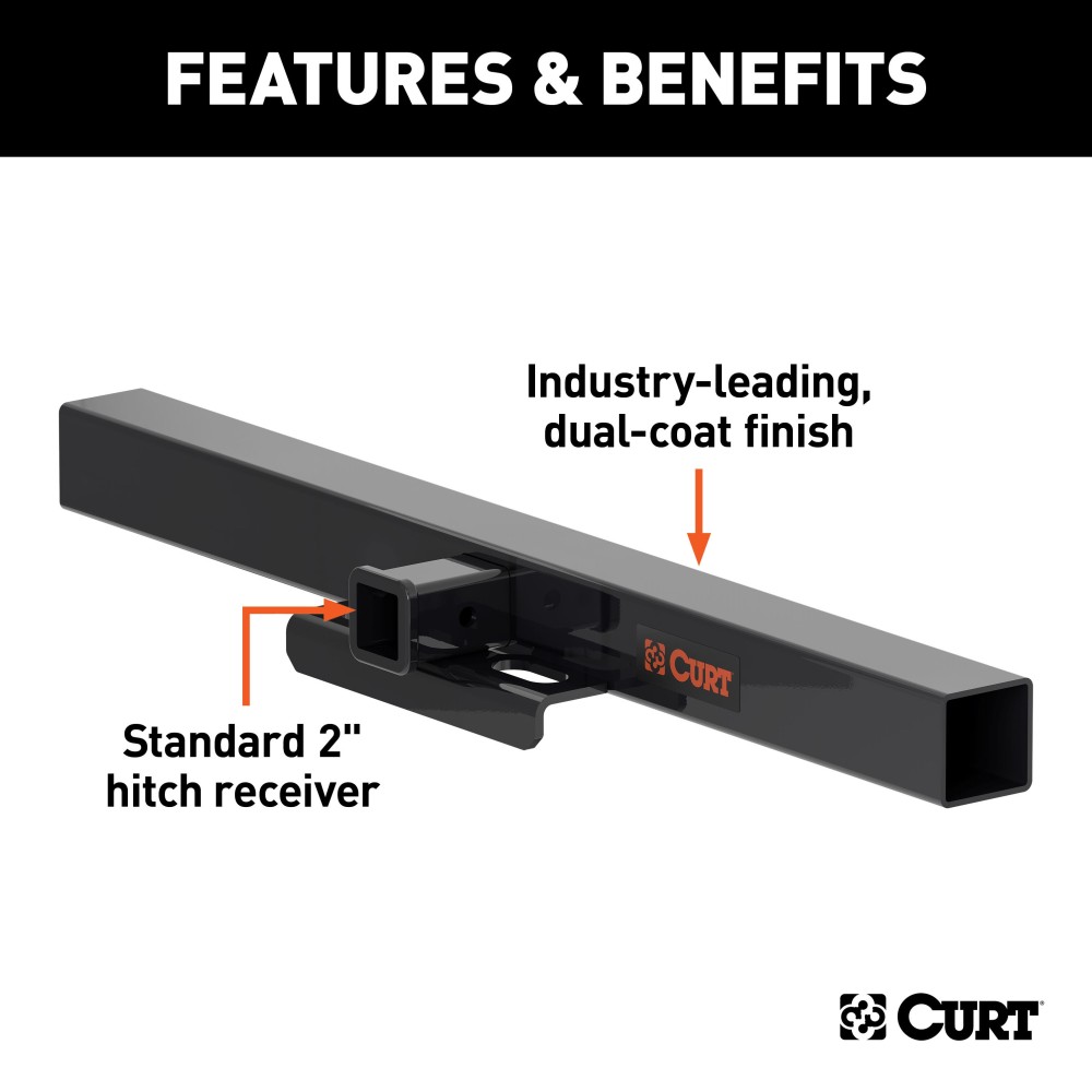 CURT Weld On Trailer Hitch Receiver for Trucks and SUVs CURT weld on trailer hitch receiver, 2-inch, 16000 LB GTW for trucks and SUVs