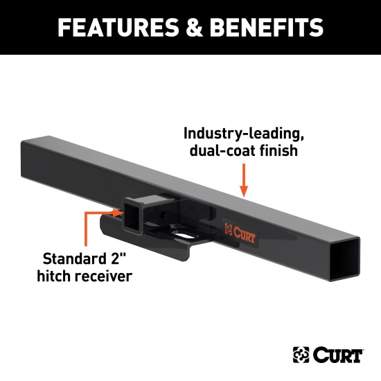 CURT Weld On Trailer Hitch Receiver for Trucks and SUVs CURT weld on trailer hitch receiver, 2-inch, 16000 LB GTW for trucks and SUVs