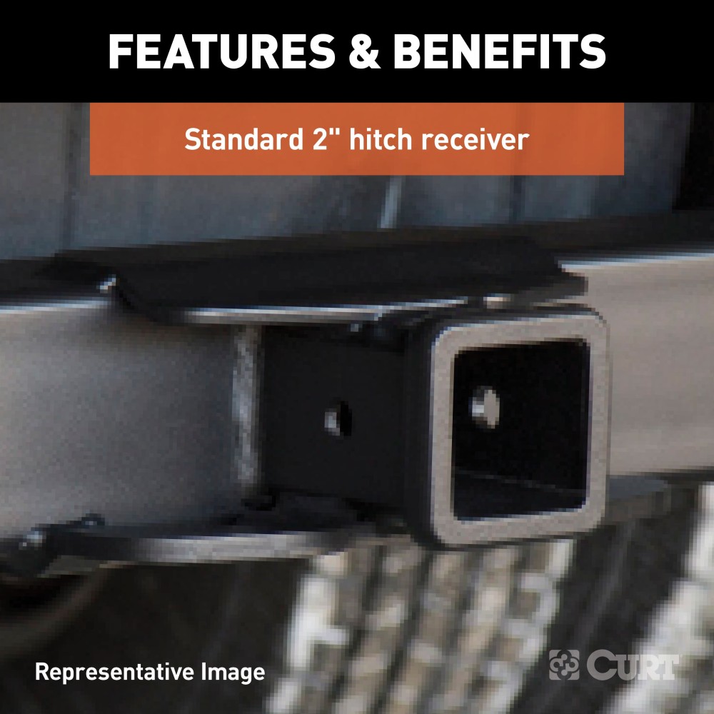 CURT Weld On Trailer Hitch Receiver for Trucks and SUVs CURT weld on trailer hitch receiver, 2-inch, 16000 LB GTW for trucks and SUVs
