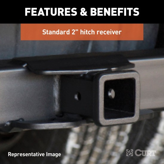 CURT Weld On Trailer Hitch Receiver for Trucks and SUVs CURT weld on trailer hitch receiver, 2-inch, 16000 LB GTW for trucks and SUVs