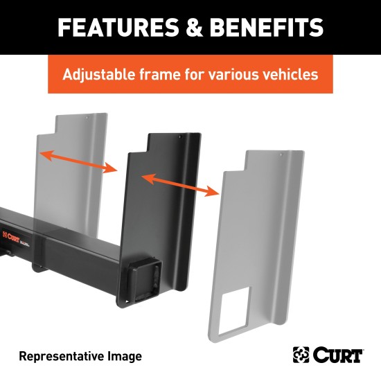 CURT Weld On Trailer Hitch Receiver with Adjustable Installation CURT weld on trailer hitch with 2-1/2 inch receiver, adjustable installation for trucks and SUVs