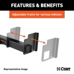 CURT Weld On Trailer Hitch Receiver with 2-Inch Hitch Size CURT weld on trailer hitch for full-size trucks and SUVs with a 2-inch receiver and 9-inch drop, rated for 16,000 lbs.