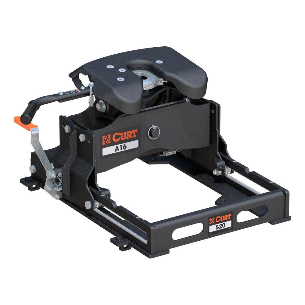 CURT A16 16K Quiet 5th Wheel Hitch with S20 Slider CURT A16 5th wheel hitch with S20 slider for quiet, secure towing