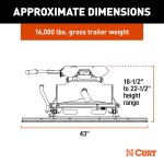 CURT A16 5th Wheel Hitch and S20 Slider for Towing Stability CURT A16 5th wheel hitch with S20 slider ensuring smooth, quiet, and powerful towing of up to 16,000 lbs.