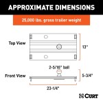 CURT 5th Wheel to Gooseneck Adapter Plate with 25,000 lbs Capacity CURT gooseneck adapter plate for 5th wheel setup, black carbide finish, 2-5/16" ball, for versatile trailer towing