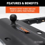 CURT 5th Wheel to Gooseneck Adapter Plate with 25,000 lbs Capacity CURT gooseneck adapter plate for 5th wheel setup, black carbide finish, 2-5/16" ball, for versatile trailer towing