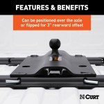 CURT 5th Wheel to Gooseneck Adapter Plate with 25,000 lbs Capacity CURT gooseneck adapter plate for 5th wheel setup, black carbide finish, 2-5/16" ball, for versatile trailer towing