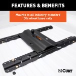 CURT 5th Wheel to Gooseneck Adapter Plate with 25,000 lbs Capacity CURT gooseneck adapter plate for 5th wheel setup, black carbide finish, 2-5/16" ball, for versatile trailer towing