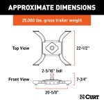 CURT Spyder Gooseneck 5th Wheel Adapter Plate for Towing CURT Spyder gooseneck adapter for 5th wheel towing setup in truck bed.