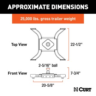CURT Spyder Gooseneck 5th Wheel Adapter Plate for Towing CURT Spyder gooseneck adapter for 5th wheel towing setup in truck bed.