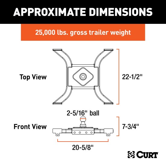 CURT Spyder Gooseneck 5th Wheel Adapter Plate for Towing CURT Spyder gooseneck adapter for 5th wheel towing setup in truck bed.