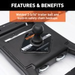 CURT Spyder Gooseneck 5th Wheel Adapter Plate for Towing CURT Spyder gooseneck adapter for 5th wheel towing setup in truck bed.