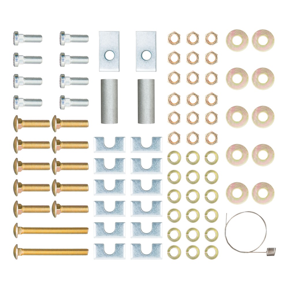 CURT 5th wheel trailer hitch bracket kit with zinc-plated bolts for universal bed installation