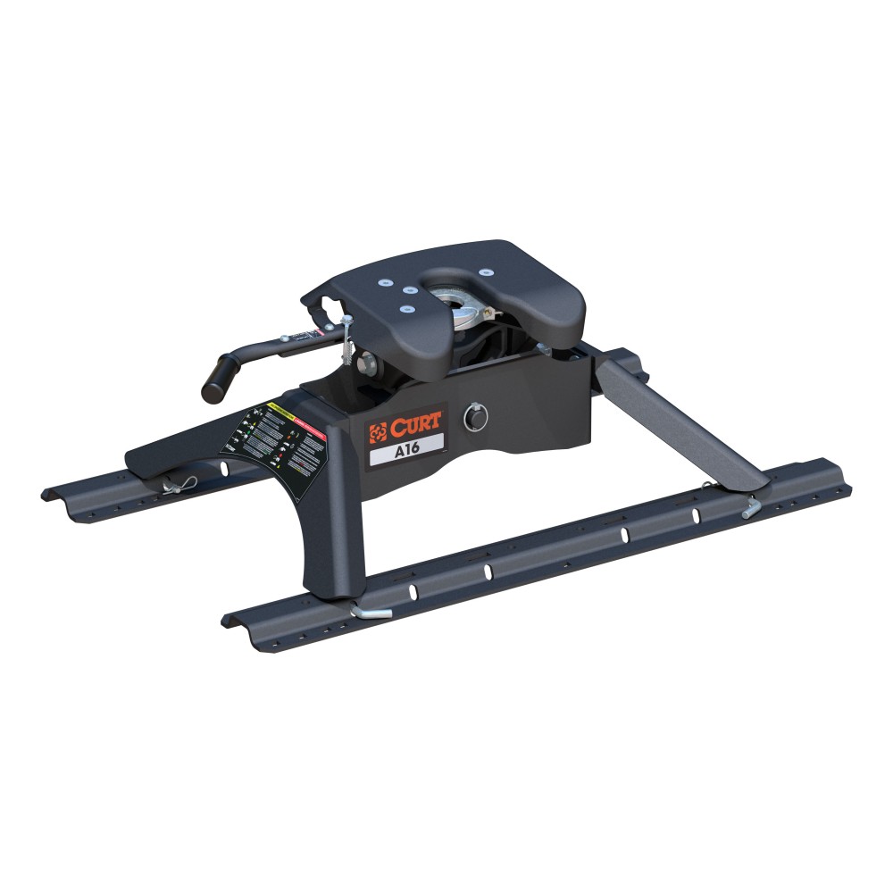 CURT A16 5th Wheel Hitch with Die-Cast Jaws and Torsion Head CURT A16 5th wheel hitch showing three-position indicator and high-strength jaws