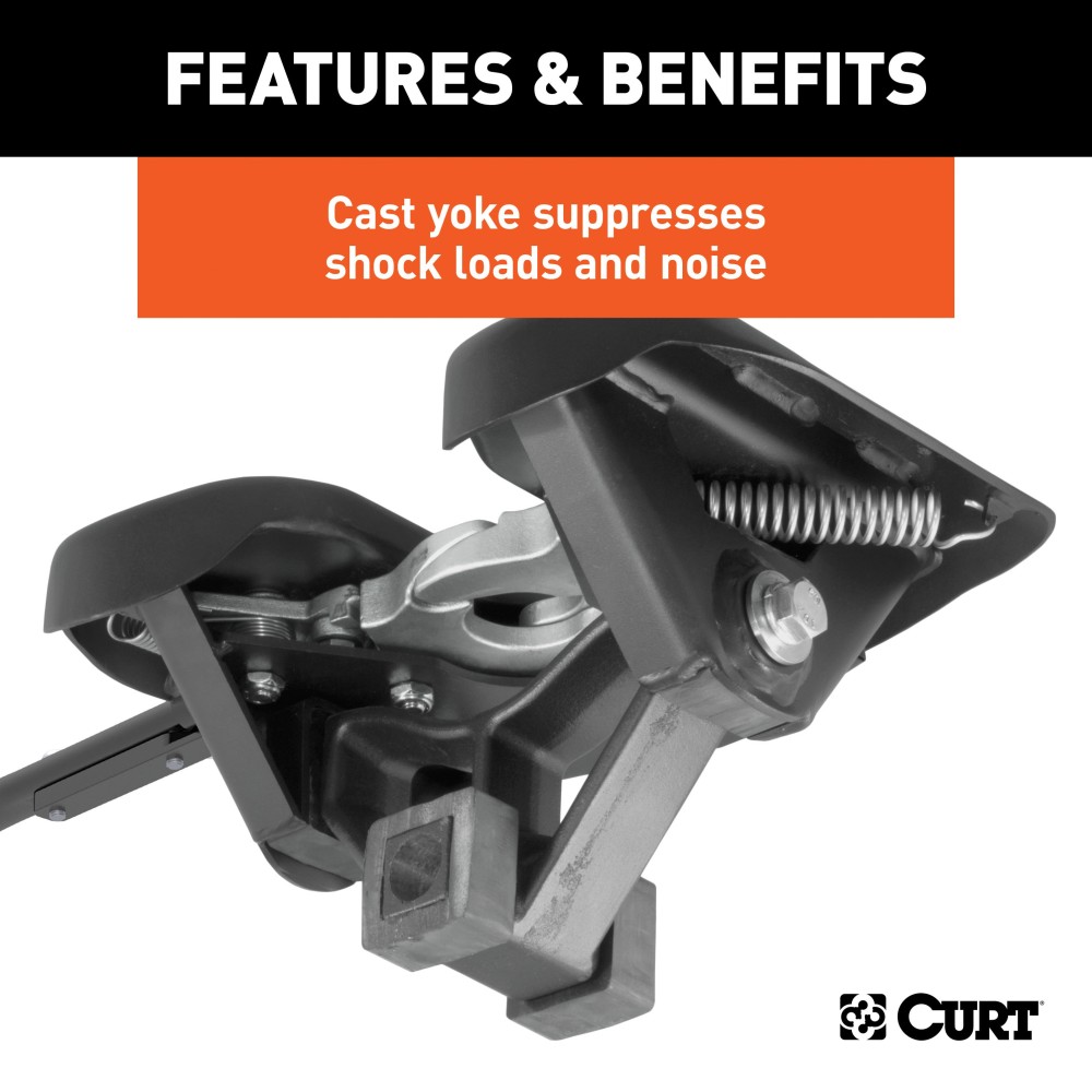 CURT A20 5th Wheel Hitch for Smooth Quieter Towing Experience CURT A20 5th wheel hitch with patented cast yoke and black carbide finish