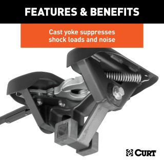 CURT A20 5th Wheel Hitch for Smooth Quieter Towing Experience CURT A20 5th wheel hitch with patented cast yoke and black carbide finish