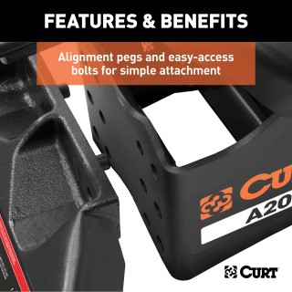 CURT A20 5th Wheel Hitch for Smooth Quieter Towing Experience CURT A20 5th wheel hitch with patented cast yoke and black carbide finish