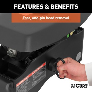 CURT A20 5th Wheel Hitch for Smooth Quieter Towing Experience CURT A20 5th wheel hitch with patented cast yoke and black carbide finish
