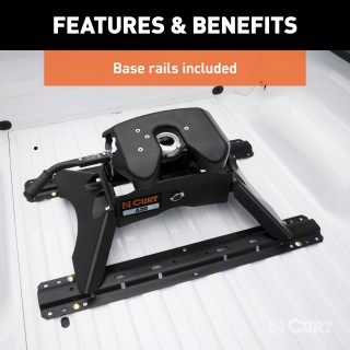 CURT A20 5th Wheel Hitch for Smooth Quieter Towing Experience CURT A20 5th wheel hitch with patented cast yoke and black carbide finish