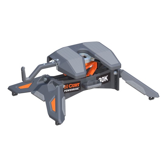 CURT PowerRide 30K 5th Wheel Hitch for Professional Towing CURT PowerRide 30K 5th wheel hitch with multi-directional tilt and self-resetting handle