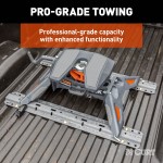 CURT PowerRide 30K 5th Wheel Hitch for Professional Towing CURT PowerRide 30K 5th wheel hitch with multi-directional tilt and self-resetting handle