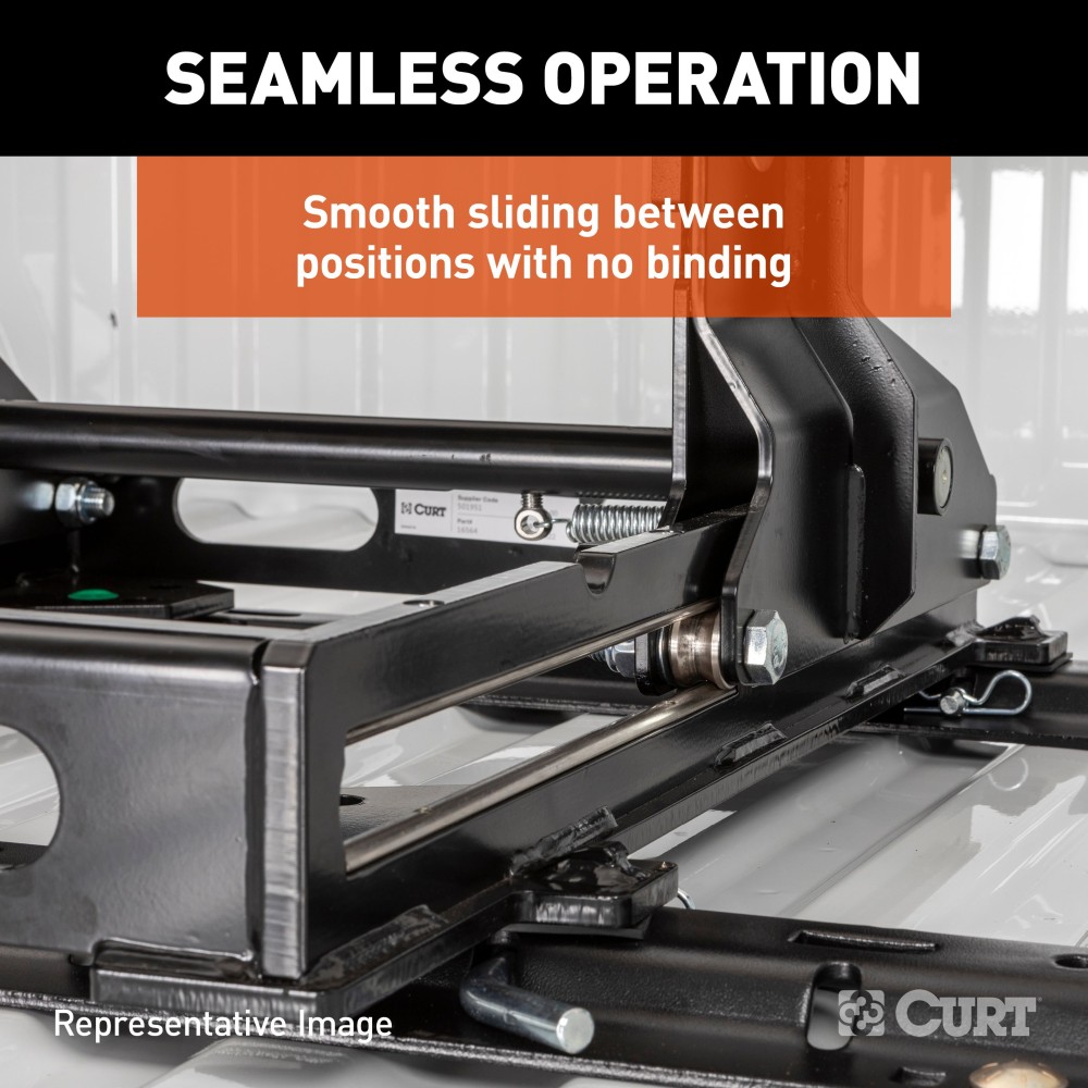 CURT A20 5th Wheel Hitch with S20 Slider for Smooth Towing CURT A20 5th wheel hitch with S20 slider, offering smooth, quiet towing.