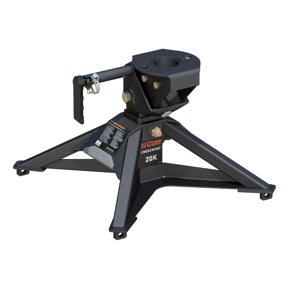 CrossWing 5th Wheel Hitch with 20,000 lb Capacity and ShockDrop Tech CrossWing 5th wheel hitch featuring ShockDrop technology and a lightweight, durable steel frame.