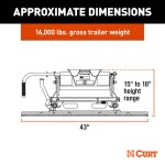 CURT E16 5th Wheel Trailer Hitch with Dual-Pivoting Head CURT E16 5th wheel hitch, 16,000 lbs capacity with dual-pivoting head