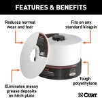CURT Lube Plate for 5th Wheel Hitch - Pack of 25 10-inch CURT lube plate on a 5th wheel trailer kingpin, reducing wear and grease