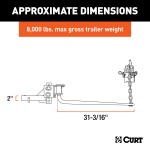 CURT Round Bar Weight Distribution Hitch with Lubrication System CURT weight distribution hitch offering smooth towing with lubrication