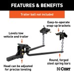 CURT Round Bar Weight Distribution Hitch with Lubrication System CURT weight distribution hitch offering smooth towing with lubrication