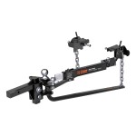 CURT Round Bar Weight Distribution Hitch with Lubrication System CURT round bar weight distribution hitch with built-in lubrication, shank, and sway control.