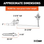 CURT Round Bar Weight Distribution Hitch with Lubrication System CURT round bar weight distribution hitch with built-in lubrication, shank, and sway control.