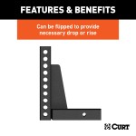 CURT Weight Distribution Replacement Shank for 2 Inch Hitch CURT weight distribution shank with versatile adjustment for towing, compatible with 2 inch hitch receivers.