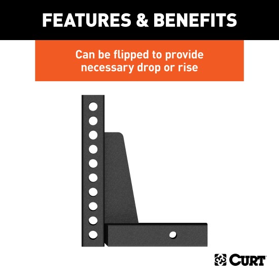 CURT Weight Distribution Replacement Shank for 2 Inch Hitch CURT weight distribution shank with versatile adjustment for towing, compatible with 2 inch hitch receivers.
