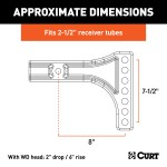 CURT Weight Distribution Replacement Shank for 2.5 Inch Receiver CURT weight distribution replacement shank for heavy-duty 2.5 inch hitch receivers, designed for versatility and durability.