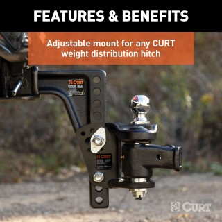 CURT Heavy-Duty Weight Distribution Shank with Durable Finish CURT weight distribution shank, adjustable, corrosion-resistant steel for 2-1/2" hitch receiver