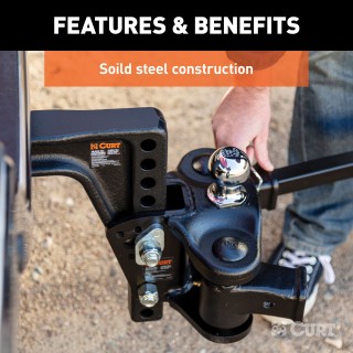 CURT Heavy-Duty Weight Distribution Shank with Durable Finish CURT weight distribution shank, adjustable, corrosion-resistant steel for 2-1/2" hitch receiver