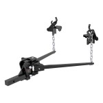 CURT Weight Distribution Hitch with Sway Control and Durable Finish CURT weight distribution hitch featuring forged steel bars, sway control, and black powder coat finish